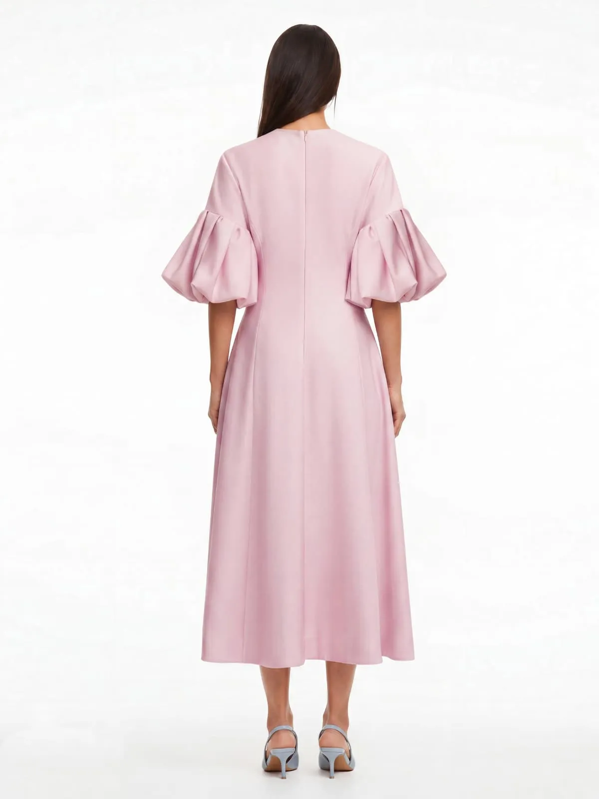 Luvric Puff Sleeve Floral Midi Dress sold by Mew Mews product image thumbnail 4