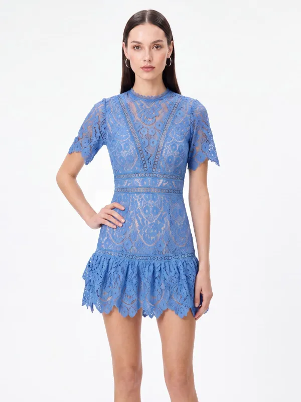 Vexira Short Sleeve Lace Mini Dress made by Mew Mews