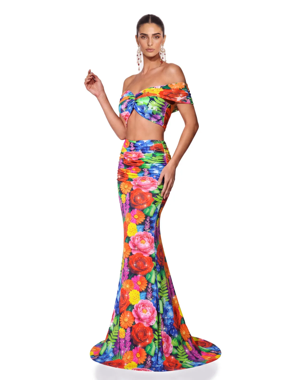 Halvior Off Shoulder Floral Skirt Set sold by Mew Mews product image thumbnail 3