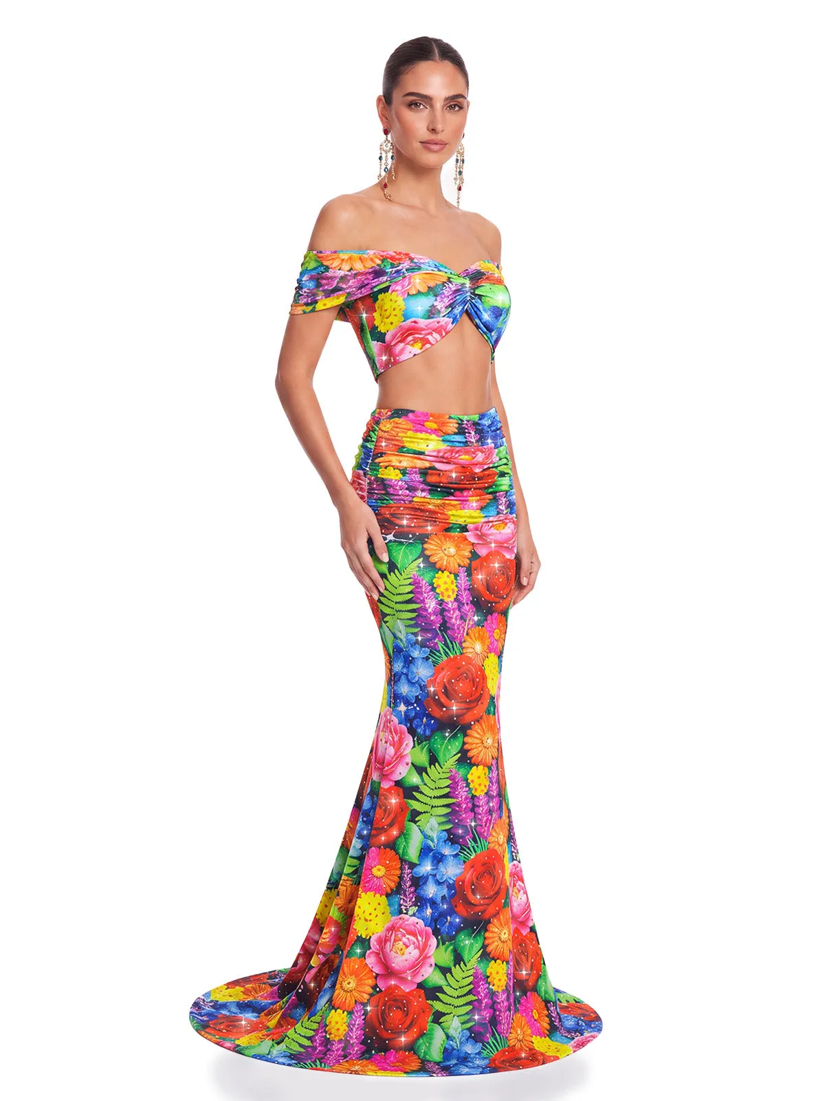 Halvior Off Shoulder Floral Skirt Set sold by Mew Mews product image thumbnail 2