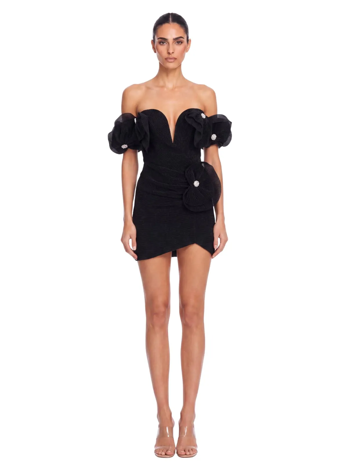 Morixal Off Shoulder Flower Mini Dress sold by Mew Mews product image thumbnail 3