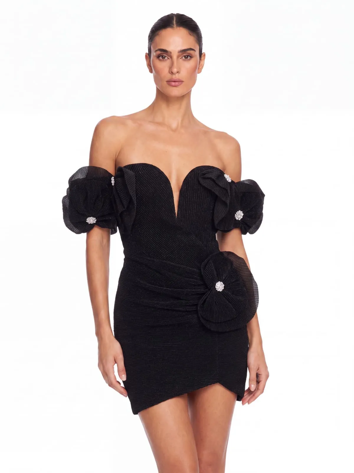 Morixal Off Shoulder Flower Mini Dress sold by Mew Mews product image thumbnail 2