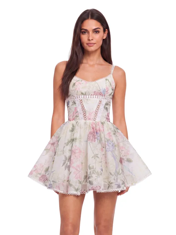 Rovela Spaghetti Floral Cutout Mini Dress made by Mew Mews