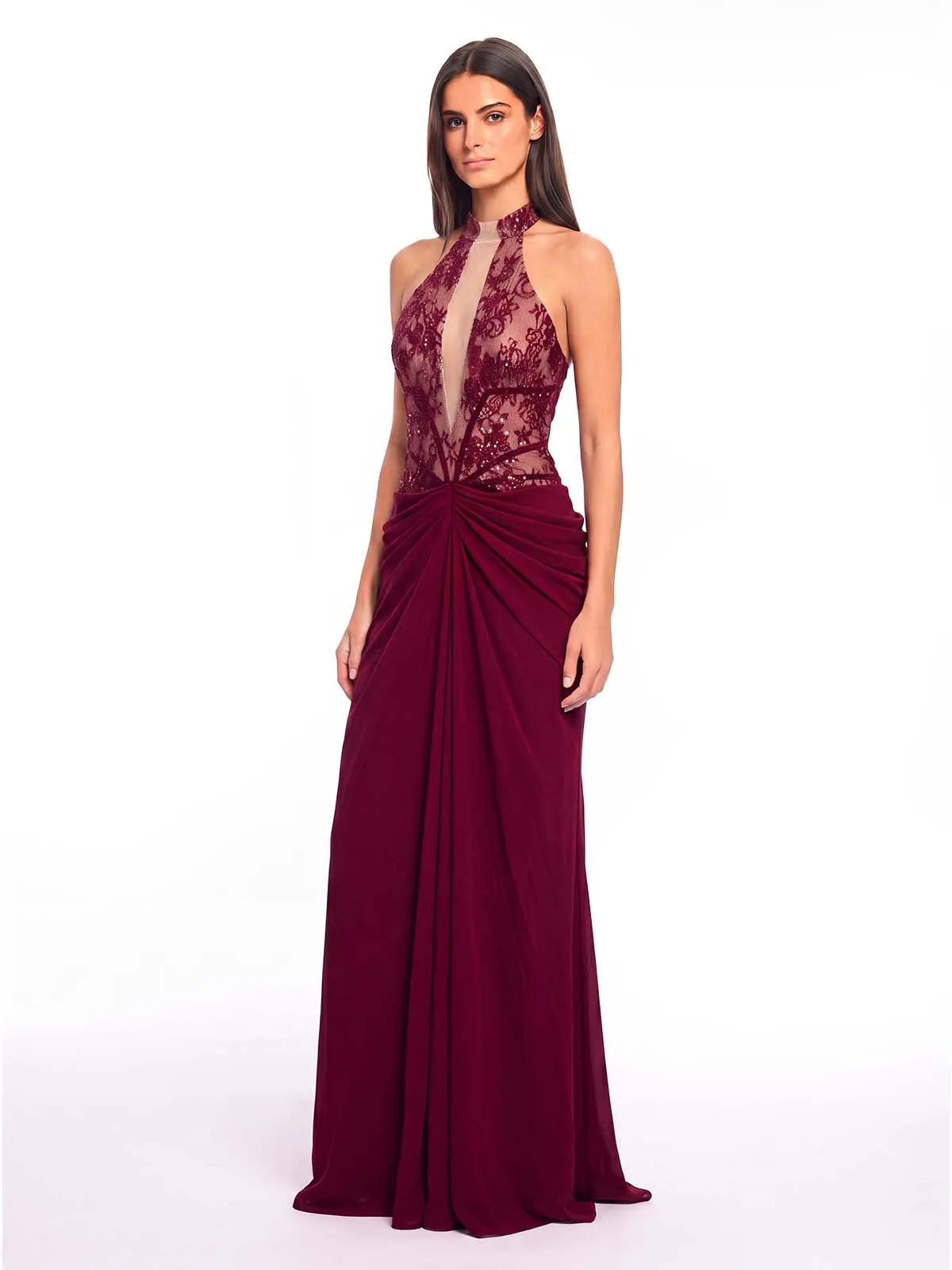 Maviron Lace Ruched Maxi Dress sold by Mew Mews product image thumbnail 3