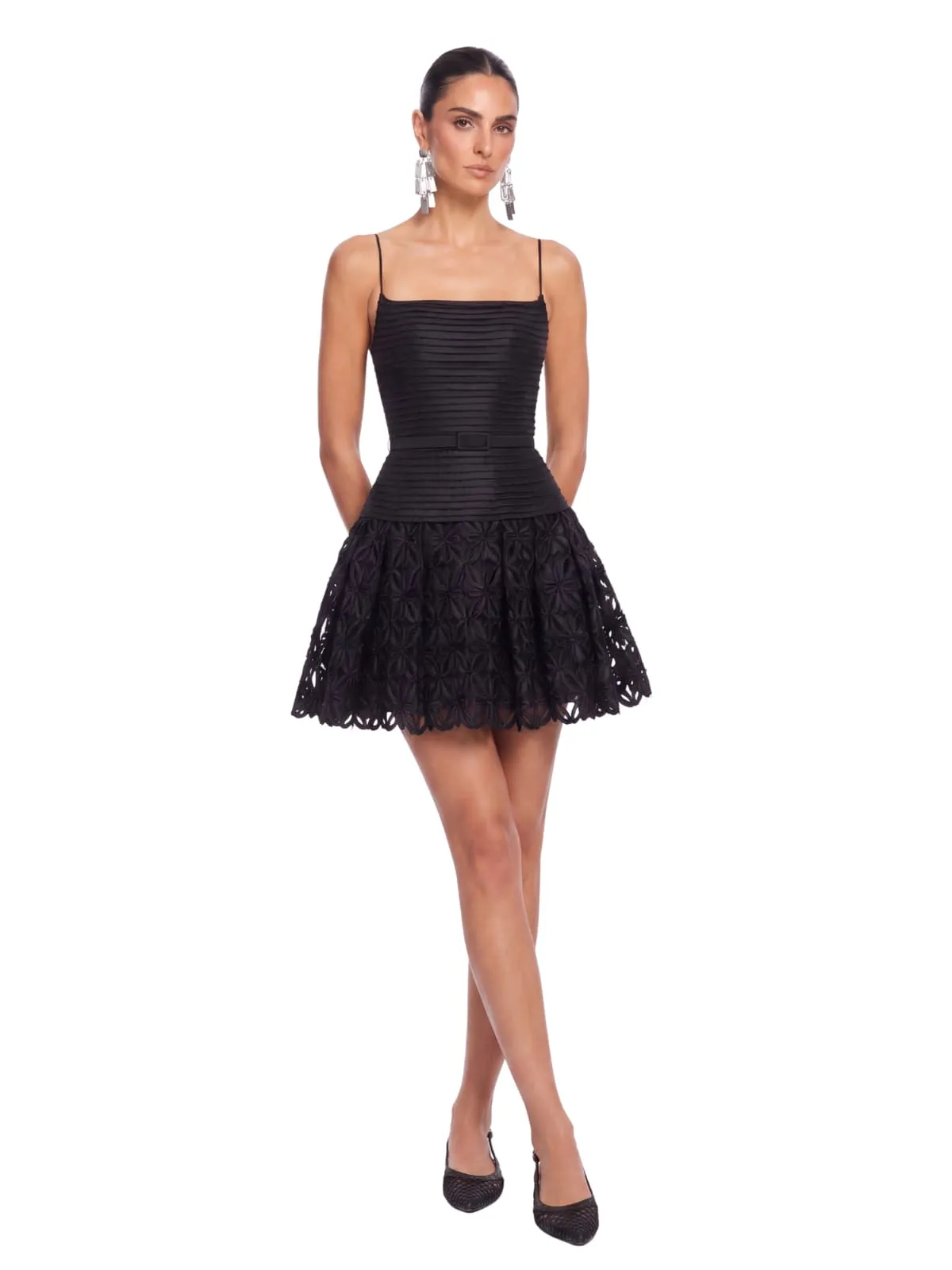 Alvora Spaghetti Floral Flared Mini Dress sold by Mew Mews product image thumbnail 4