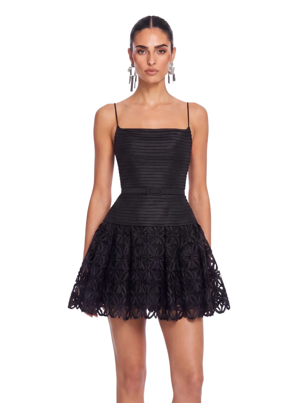Alvora Spaghetti Floral Flared Mini Dress sold by Mew Mews