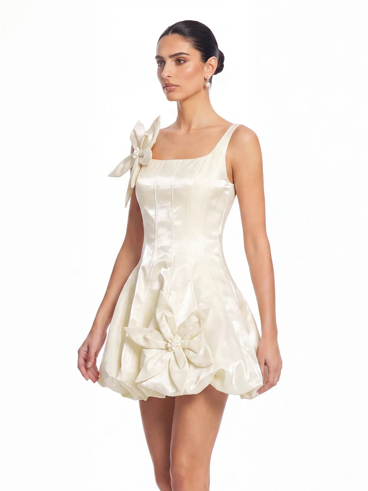 Fenlora Flower Bubble Mini Dress sold by Mew Mews product image thumbnail 3