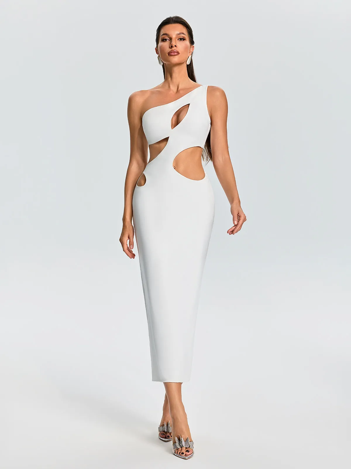 Xelyra One Shoulder Cutout Midi Dress sold by Mew Mews
