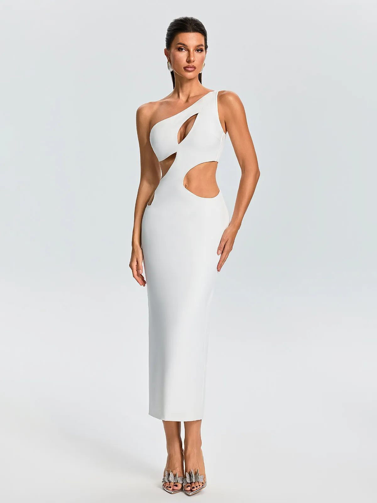 Xelyra One Shoulder Cutout Midi Dress sold by Mew Mews product image thumbnail 5