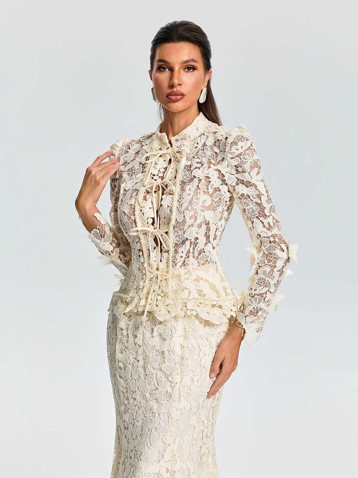 Ezera Long Sleeve Lace Skirt Set sold by Mew Mews product image thumbnail 5