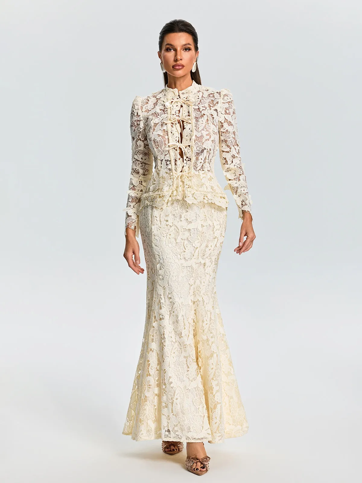 Ezera Long Sleeve Lace Skirt Set sold by Mew Mews product image thumbnail 4