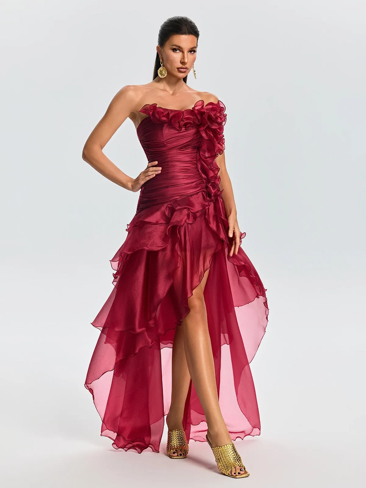 Quorvia Strapless Ruched Maxi Dress sold by Mew Mews product image thumbnail 5