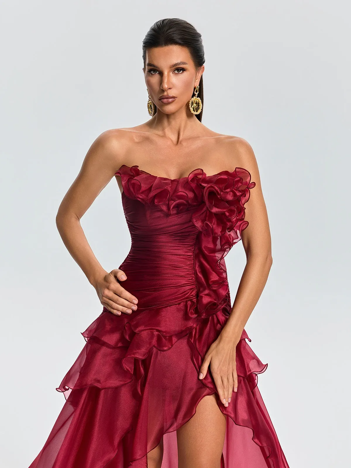 Quorvia Strapless Ruched Maxi Dress sold by Mew Mews product image thumbnail 2