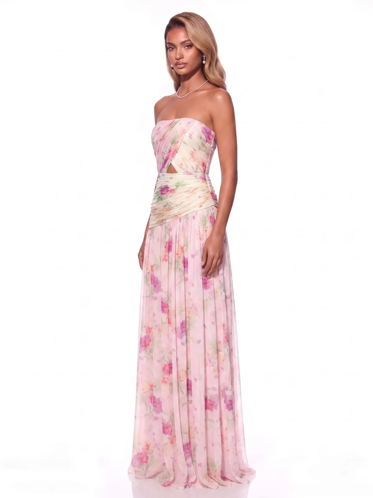 Neralis Strapless Floral Maxi Dress sold by Mew Mews product image thumbnail 3