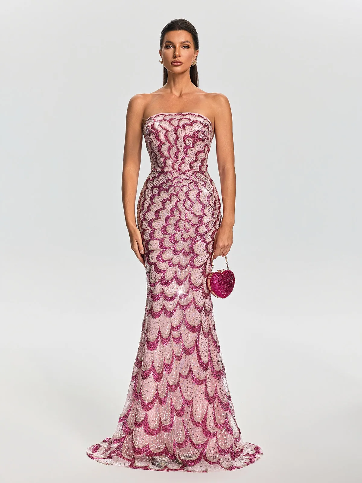 Tervian Strapless Sequin Mermaid Maxi Dress sold by Mew Mews product image thumbnail 4