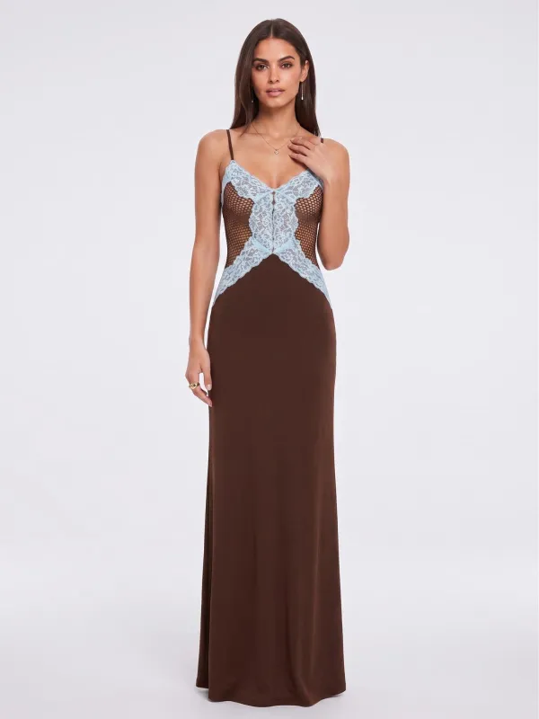 Taviera Spaghetti Lace Maxi Dress made by Mew Mews