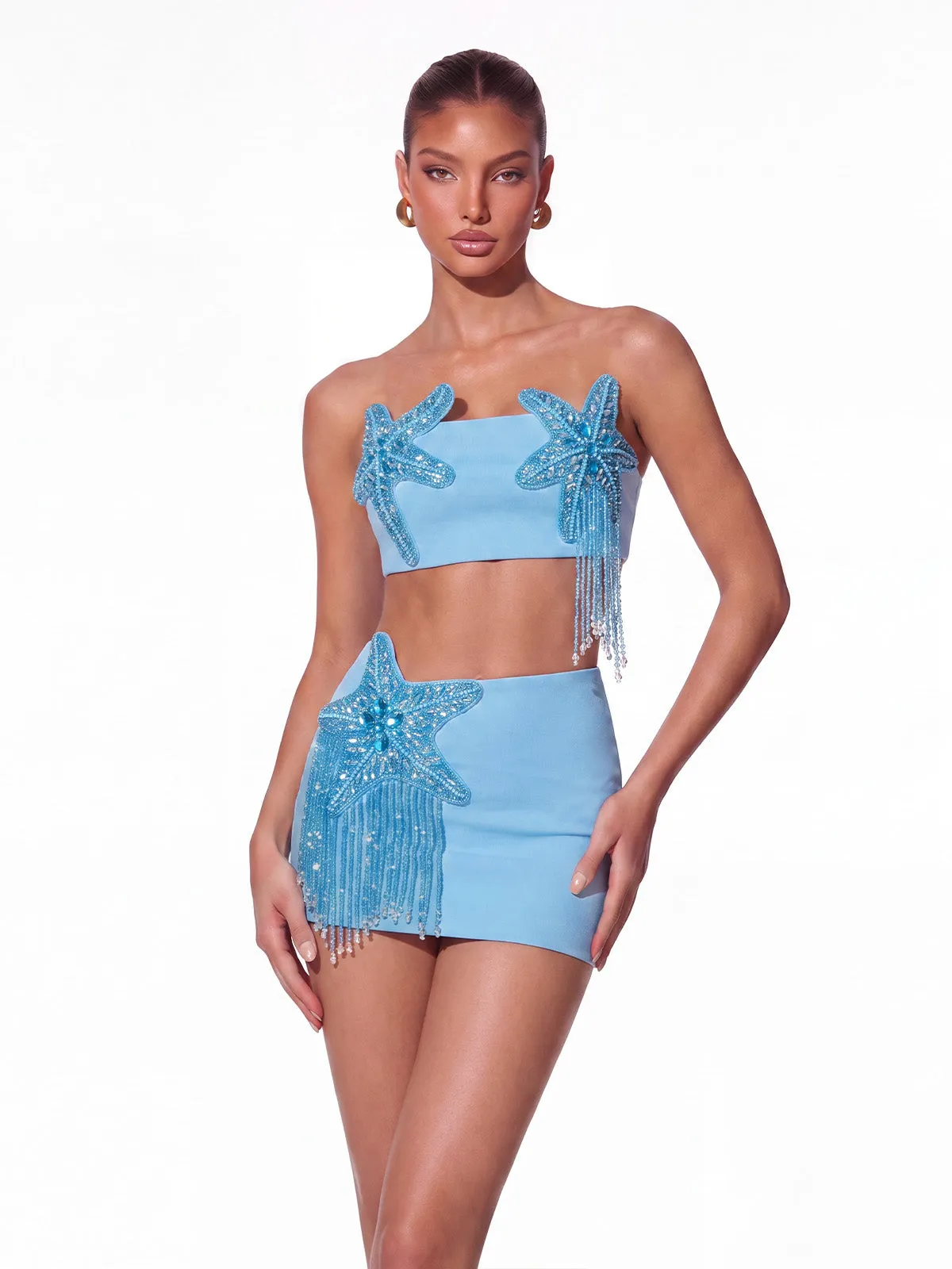 Haldric Spaghetti Star Crystal Skirt Set sold by Mew Mews