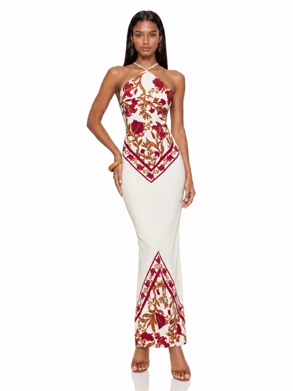 Virella Halterneck Floral Maxi Dress made by Mew Mews