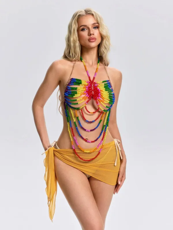 Floyce Chain Beaded Bralette made by Mew Mews