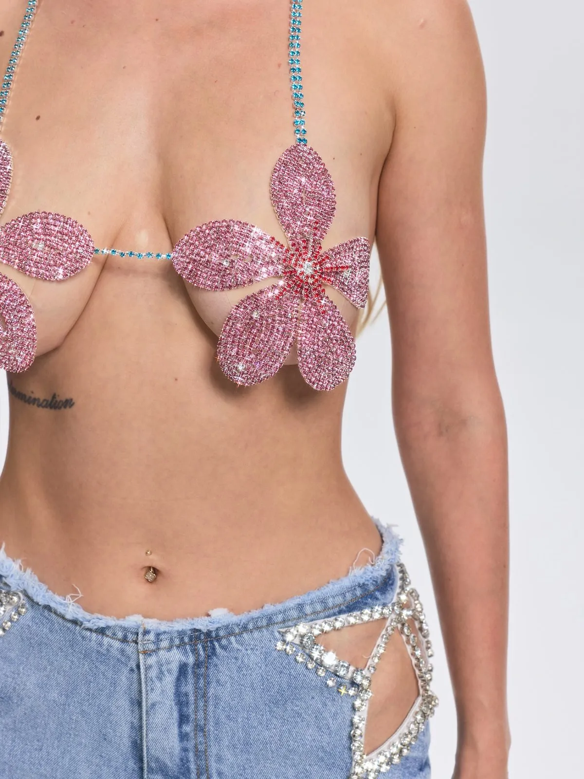 Fleta Halterneck Floral Rhinestone Top sold by Mew Mews product image thumbnail 3