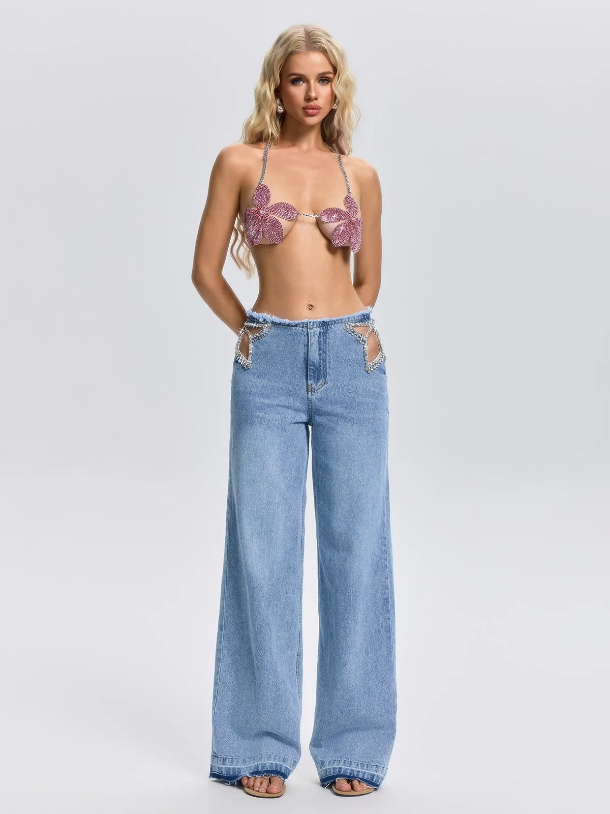 Fleta Halterneck Floral Rhinestone Top sold by Mew Mews product image thumbnail 4