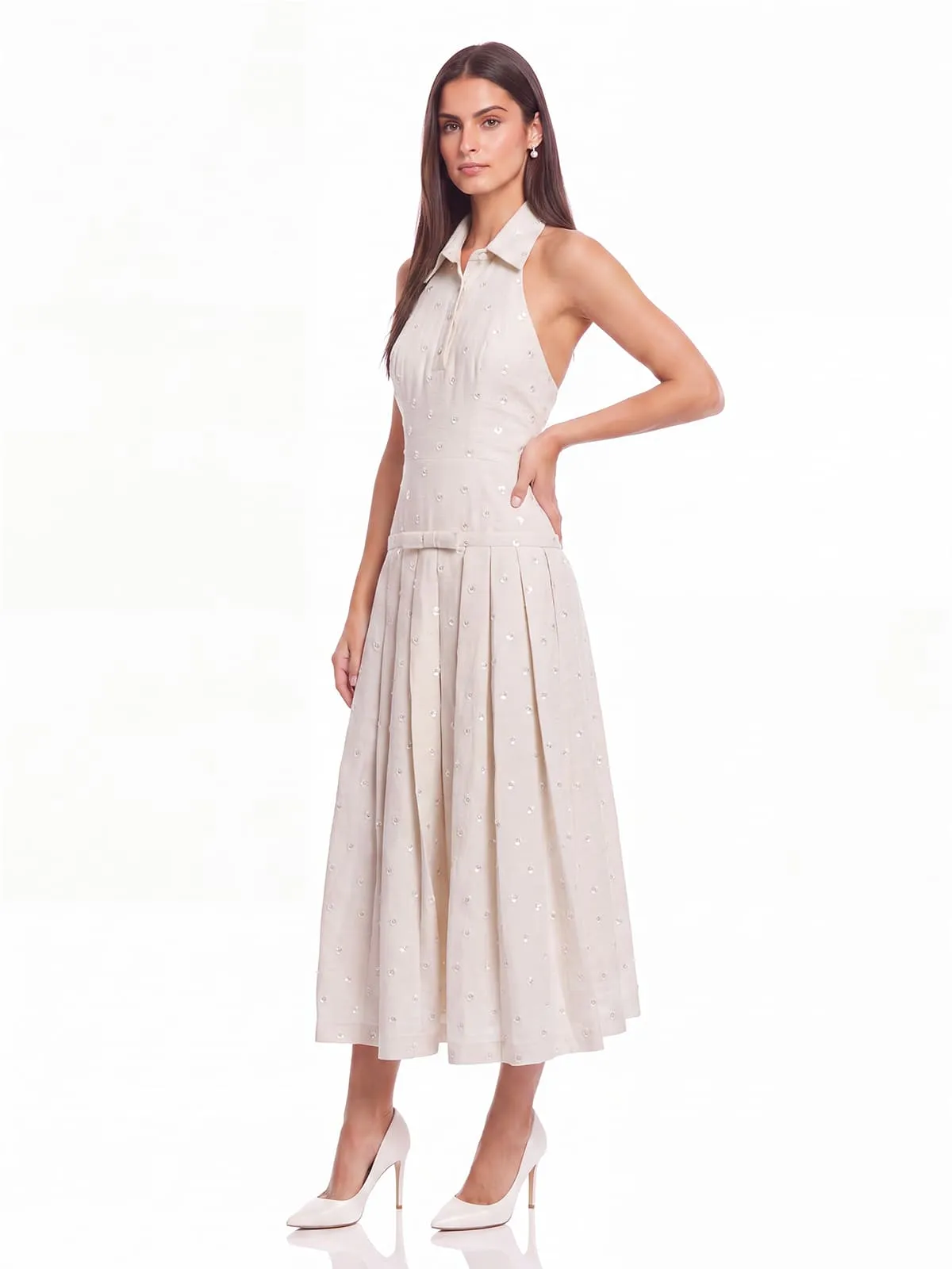 Fedra Halterneck Flower Maxi Dress sold by Mew Mews product image thumbnail 2