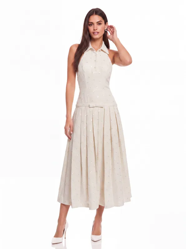 Fedra Halterneck Flower Maxi Dress made by Mew Mews