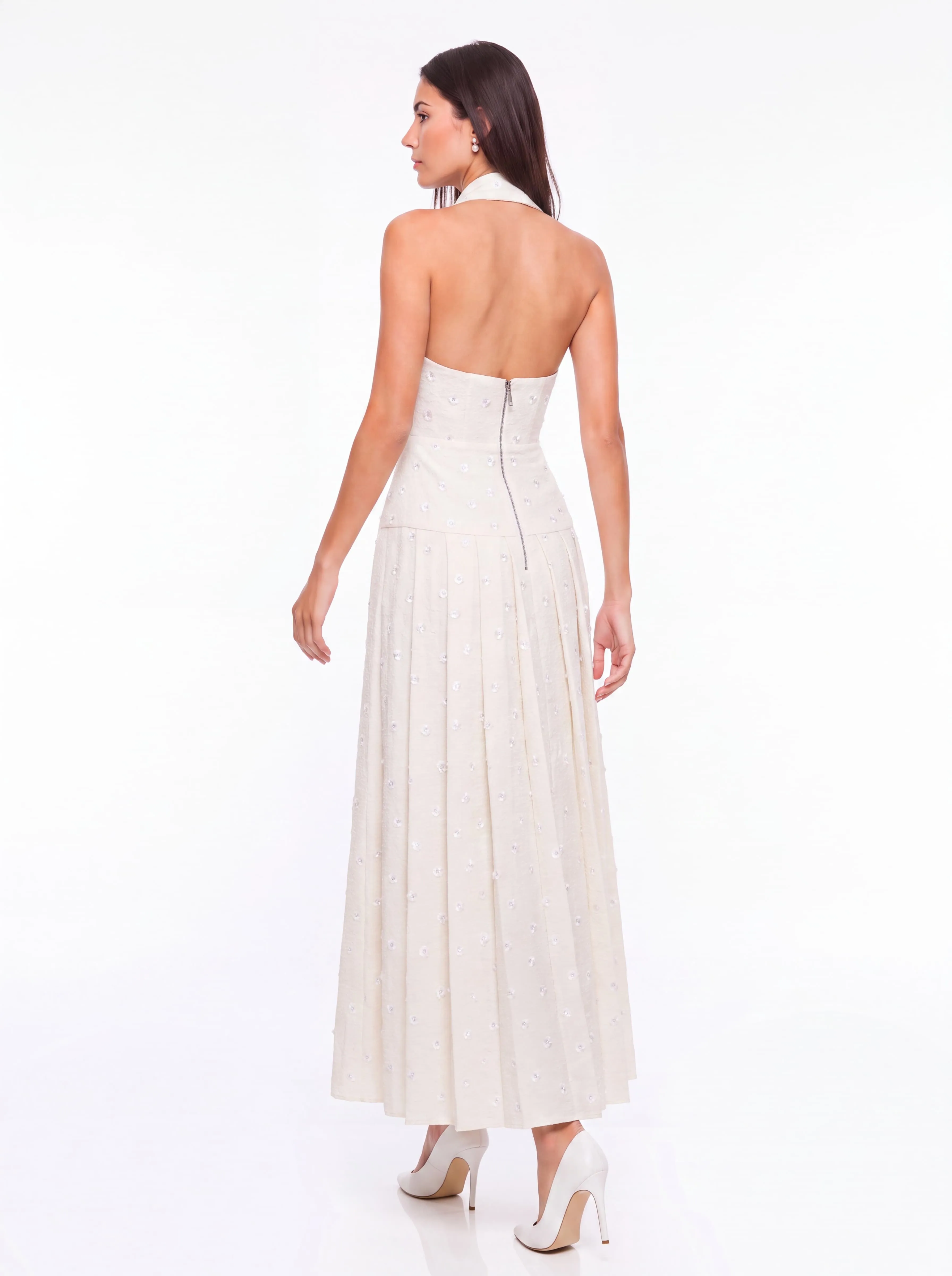 Fedra Halterneck Flower Maxi Dress sold by Mew Mews product image thumbnail 4