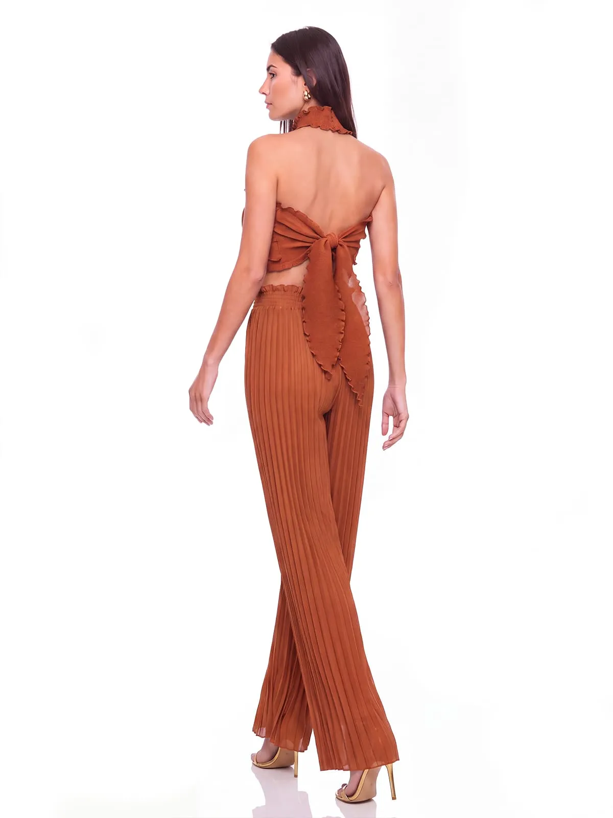 Meravio Halterneck Pleated Pants Set sold by Mew Mews product image thumbnail 4
