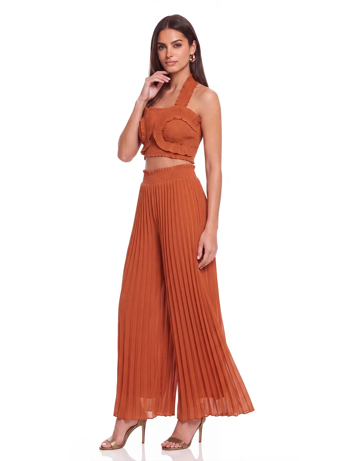 Meravio Halterneck Pleated Pants Set sold by Mew Mews product image thumbnail 2