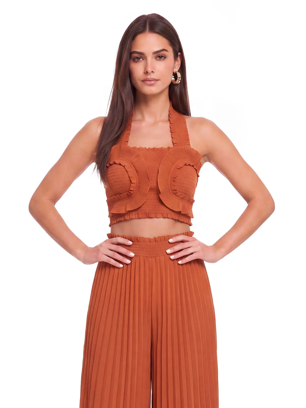 Meravio Halterneck Pleated Pants Set sold by Mew Mews product image thumbnail 3