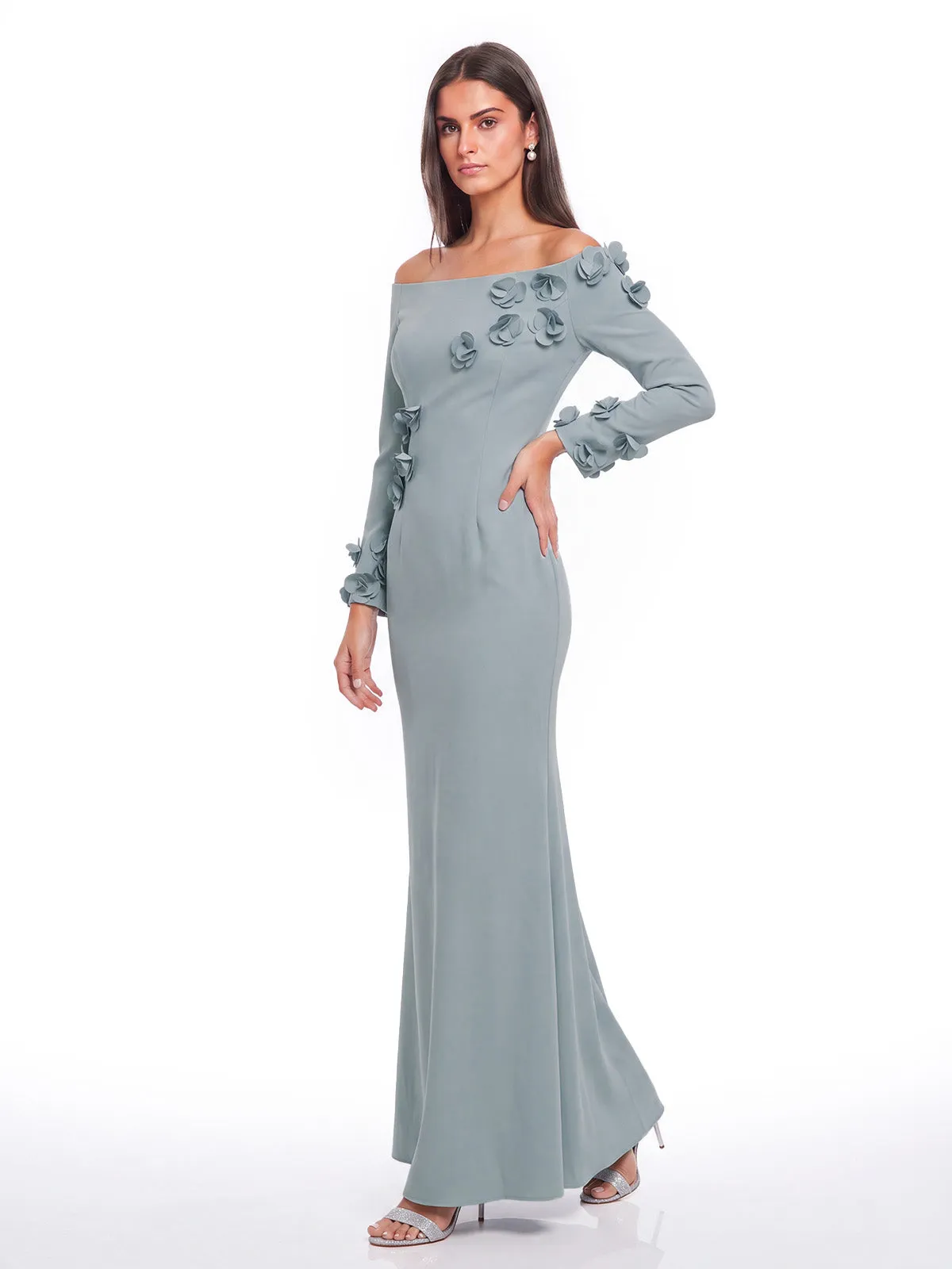 Cavnor Off Shoulder Flower Maxi Dress sold by Mew Mews product image thumbnail 2