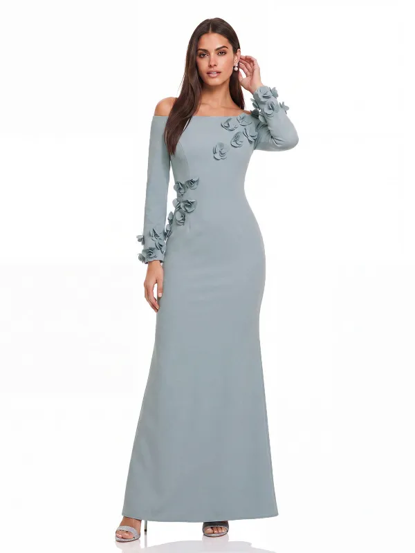 Cavnor Off Shoulder Flower Maxi Dress made by Mew Mews