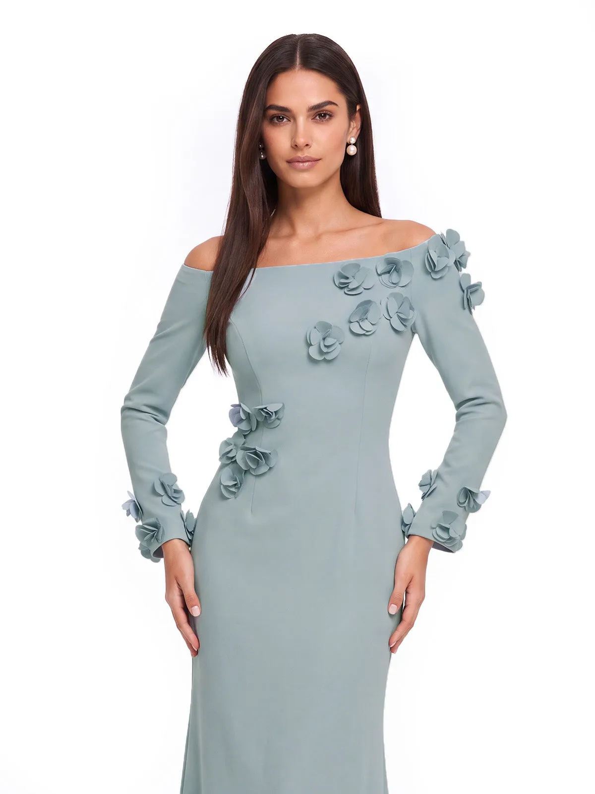 Cavnor Off Shoulder Flower Maxi Dress sold by Mew Mews product image thumbnail 3
