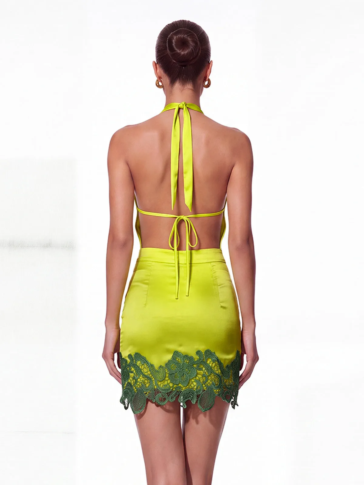 Fumiko Cowl Neck Flower Skirt Set sold by Mew Mews product image thumbnail 4