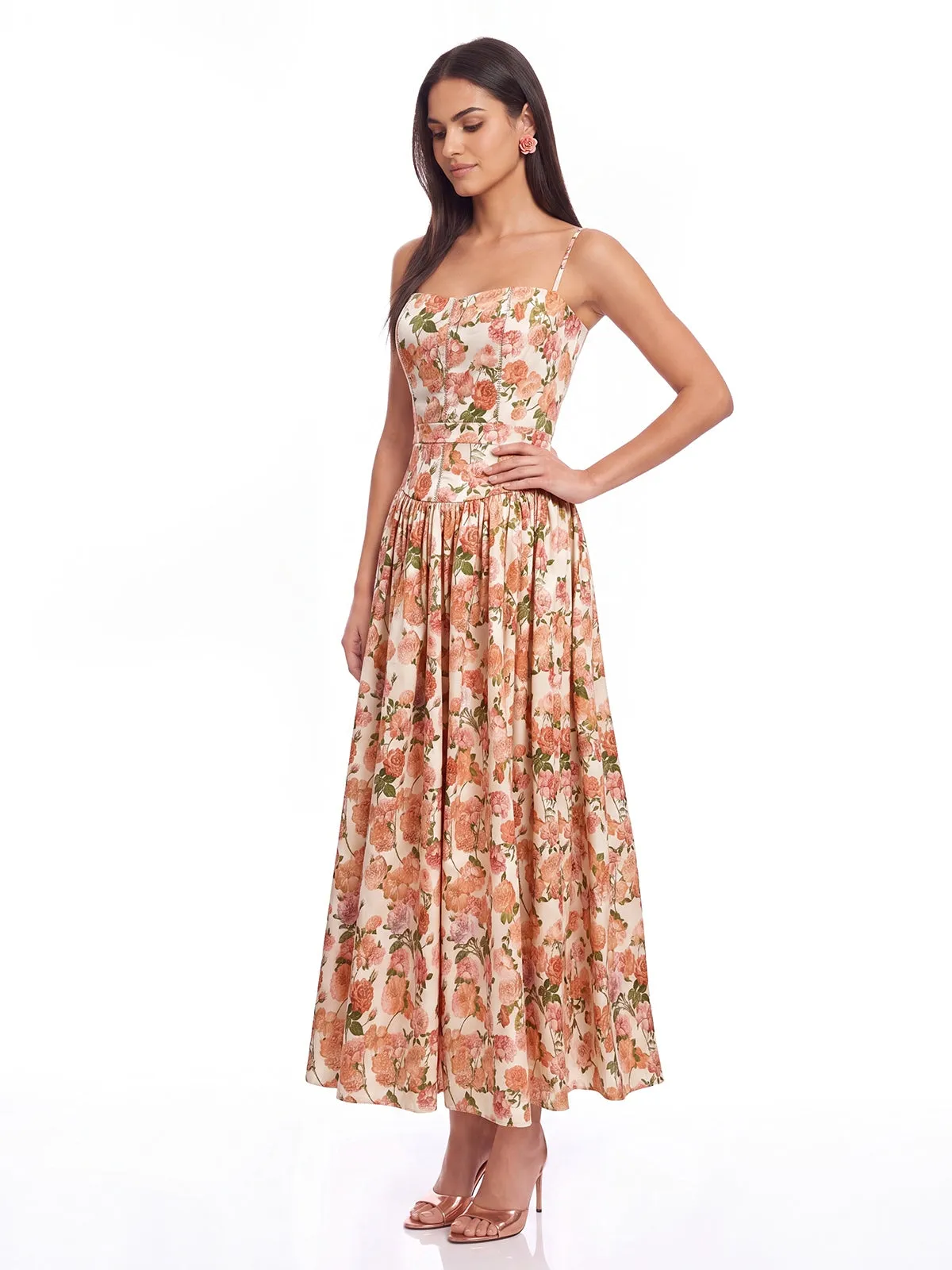 Gaia Spaghetti Floral Midi Dress sold by Mew Mews product image thumbnail 2