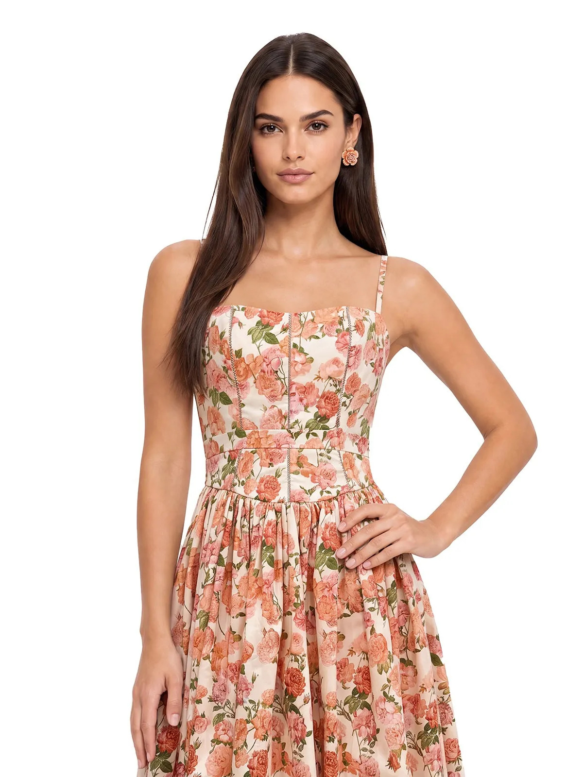 Gaia Spaghetti Floral Midi Dress sold by Mew Mews product image thumbnail 3