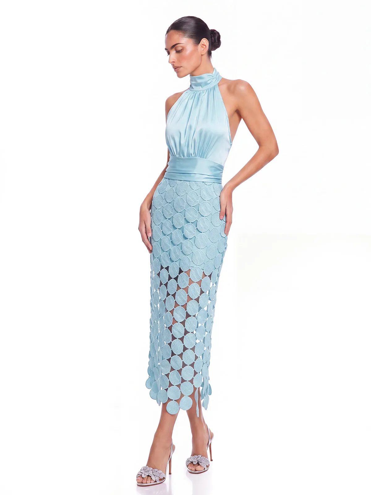 Halle Sleeveless Satin Midi Dress sold by Mew Mews product image thumbnail 2