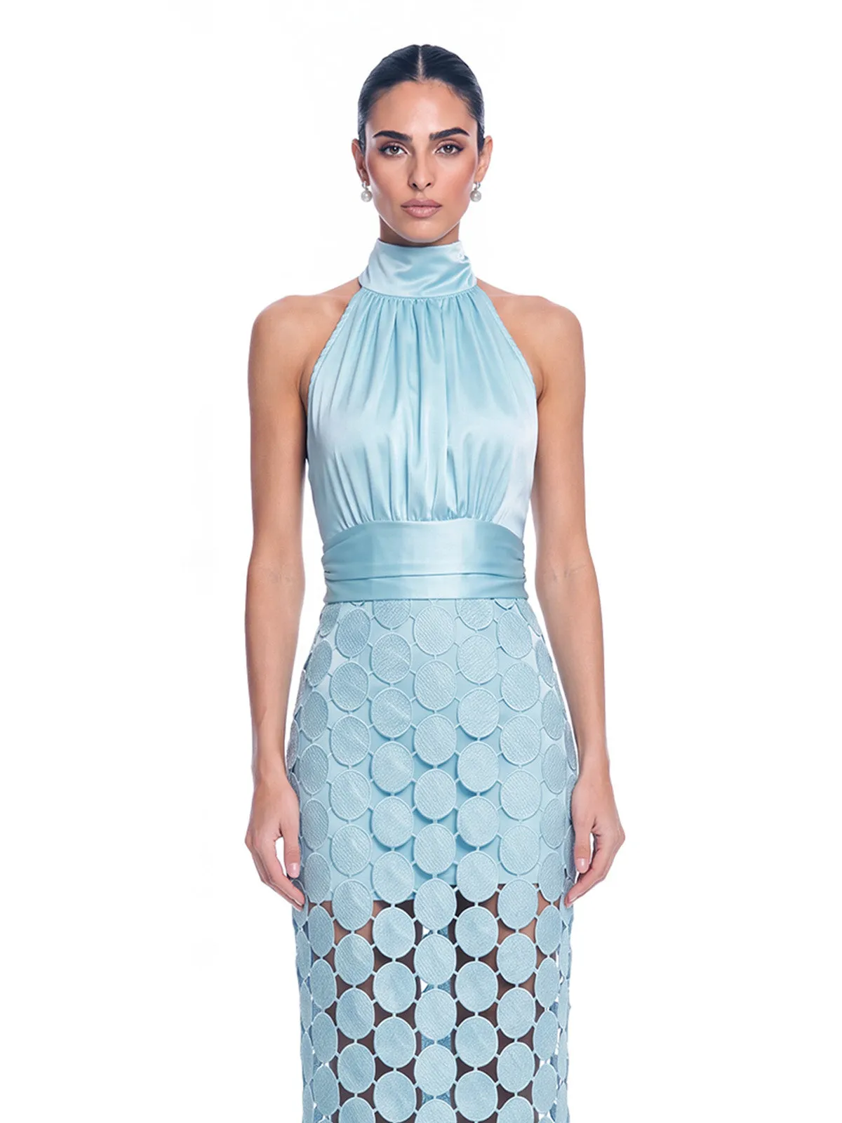 Halle Sleeveless Satin Midi Dress sold by Mew Mews product image thumbnail 3