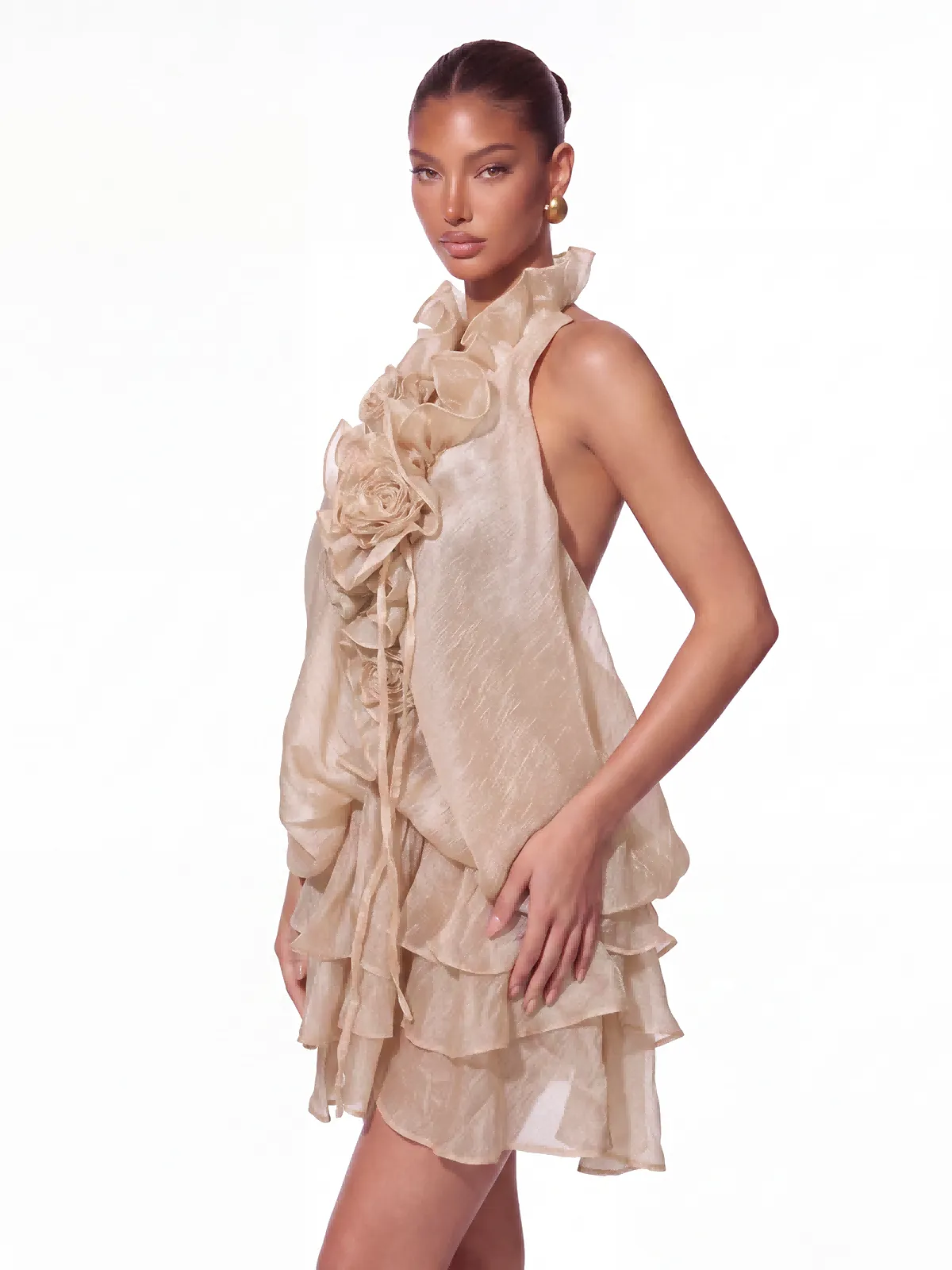 Erin Sleeveless Ruffle Tiered Mini Dress sold by Mew Mews product image thumbnail 3