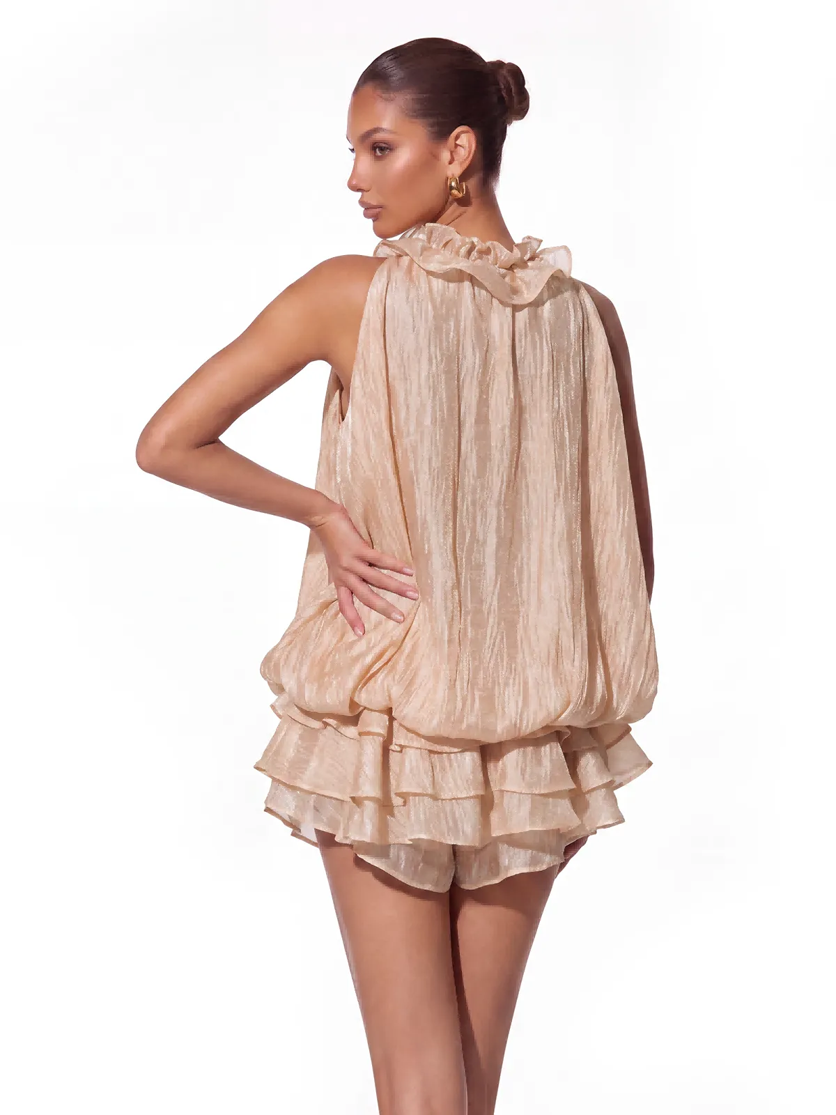 Erin Sleeveless Ruffle Tiered Mini Dress sold by Mew Mews product image thumbnail 4