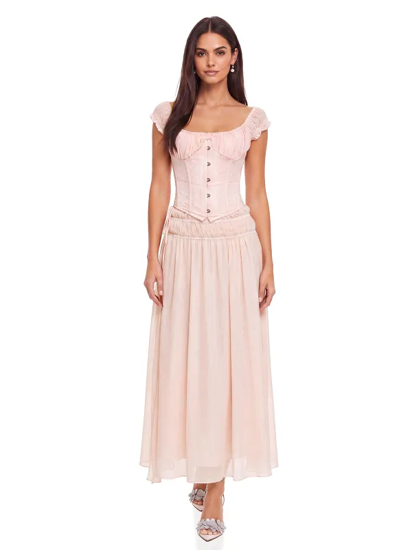 Aida Off Shoulder Ruched Skirt Set made by Mew Mews