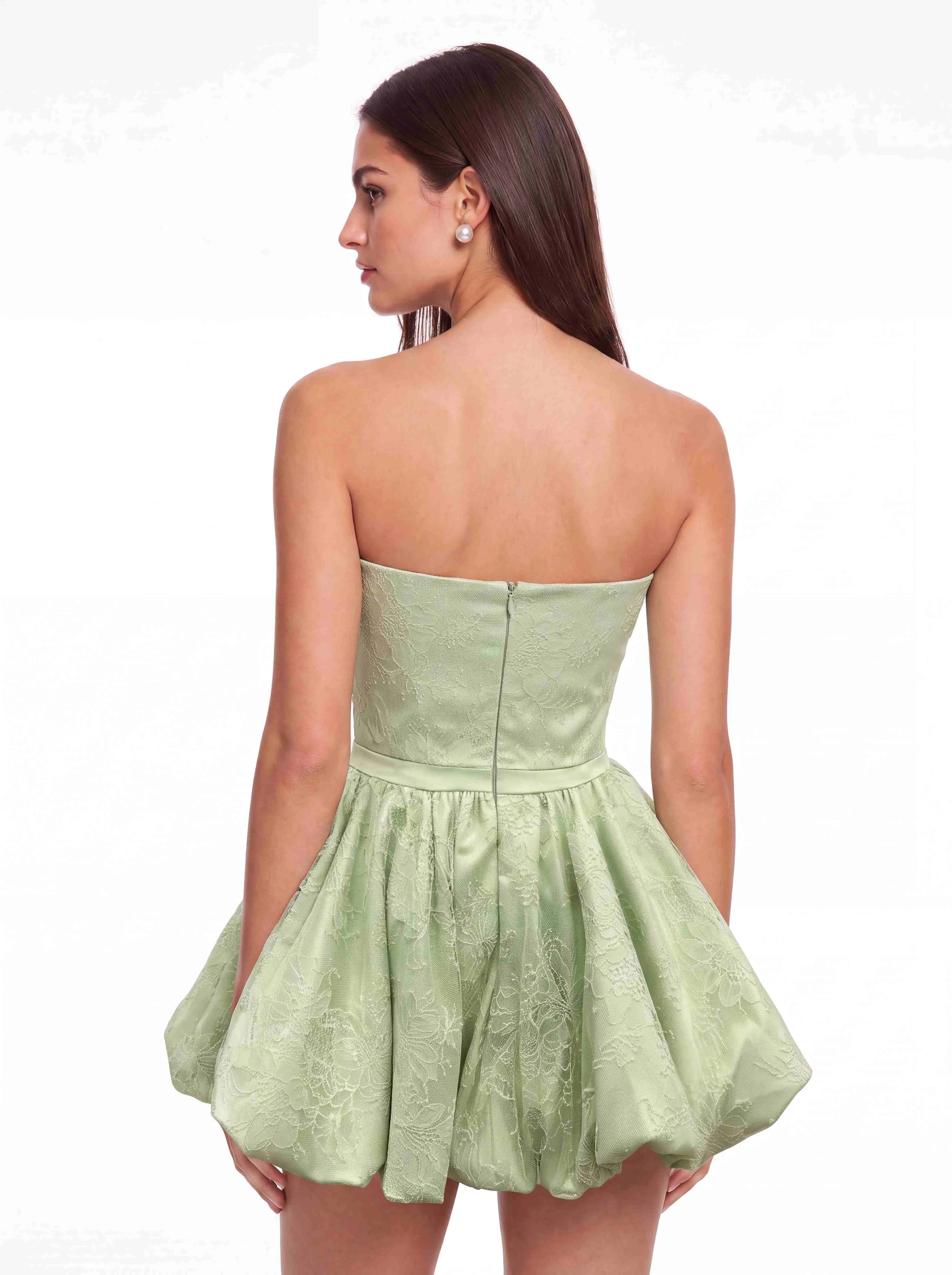 Kara Strapless Bow Lace Mini Dress sold by Mew Mews product image thumbnail 4
