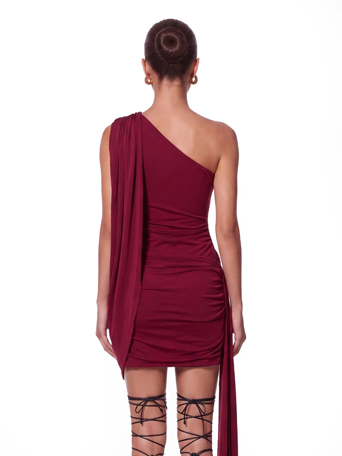 Dafina One Shoulder Draped Mini Dress sold by Mew Mews product image thumbnail 4