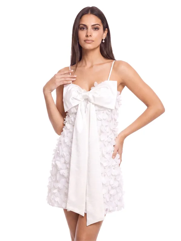 Vaylen Spaghetti Petal Bow Mini Dress made by Mew Mews