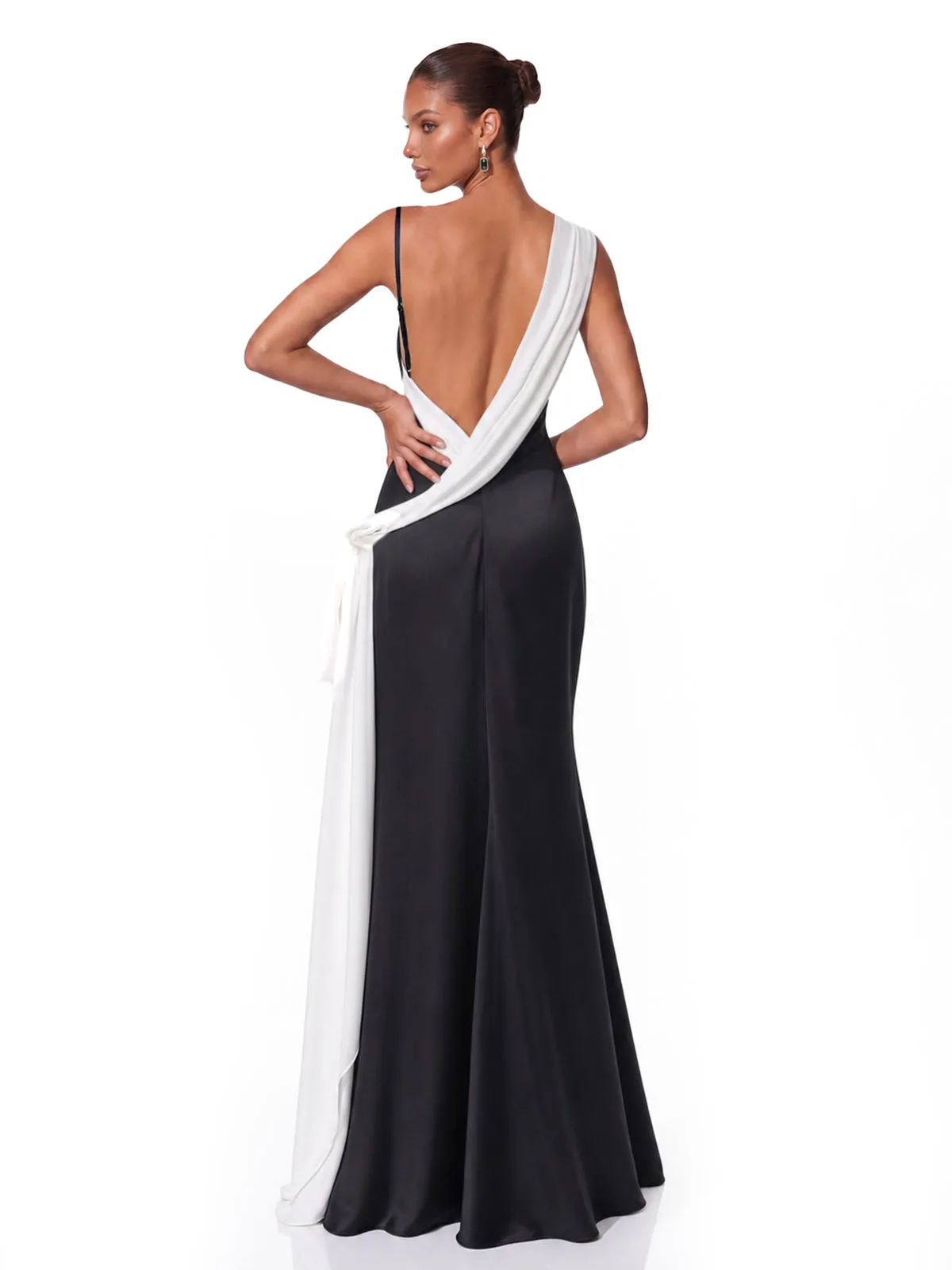 Altheris One Shoulder Satin Maxi Dress sold by Mew Mews product image thumbnail 5