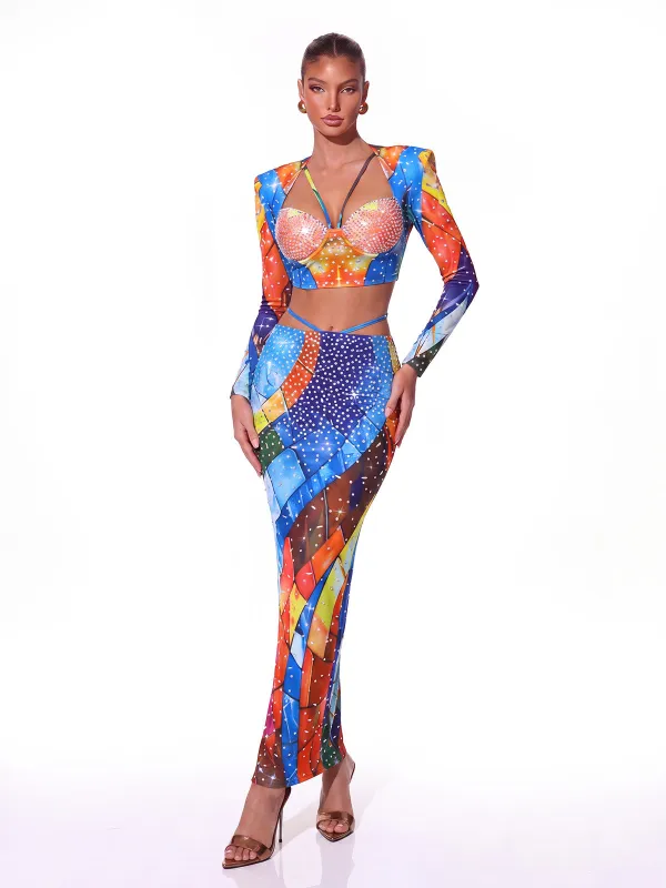 Coralis Rhinestone Skirt Set made by Mew Mews