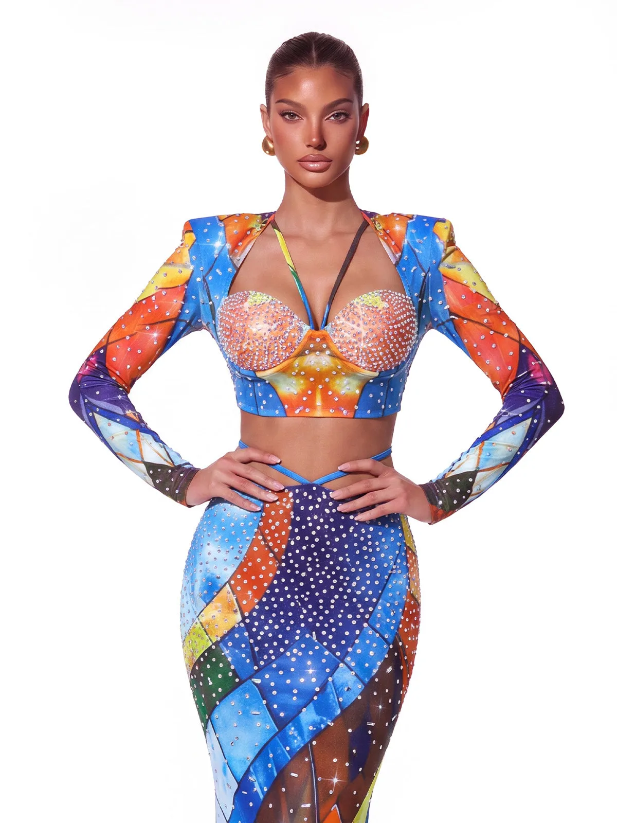 Coralis Rhinestone Skirt Set sold by Mew Mews product image thumbnail 2