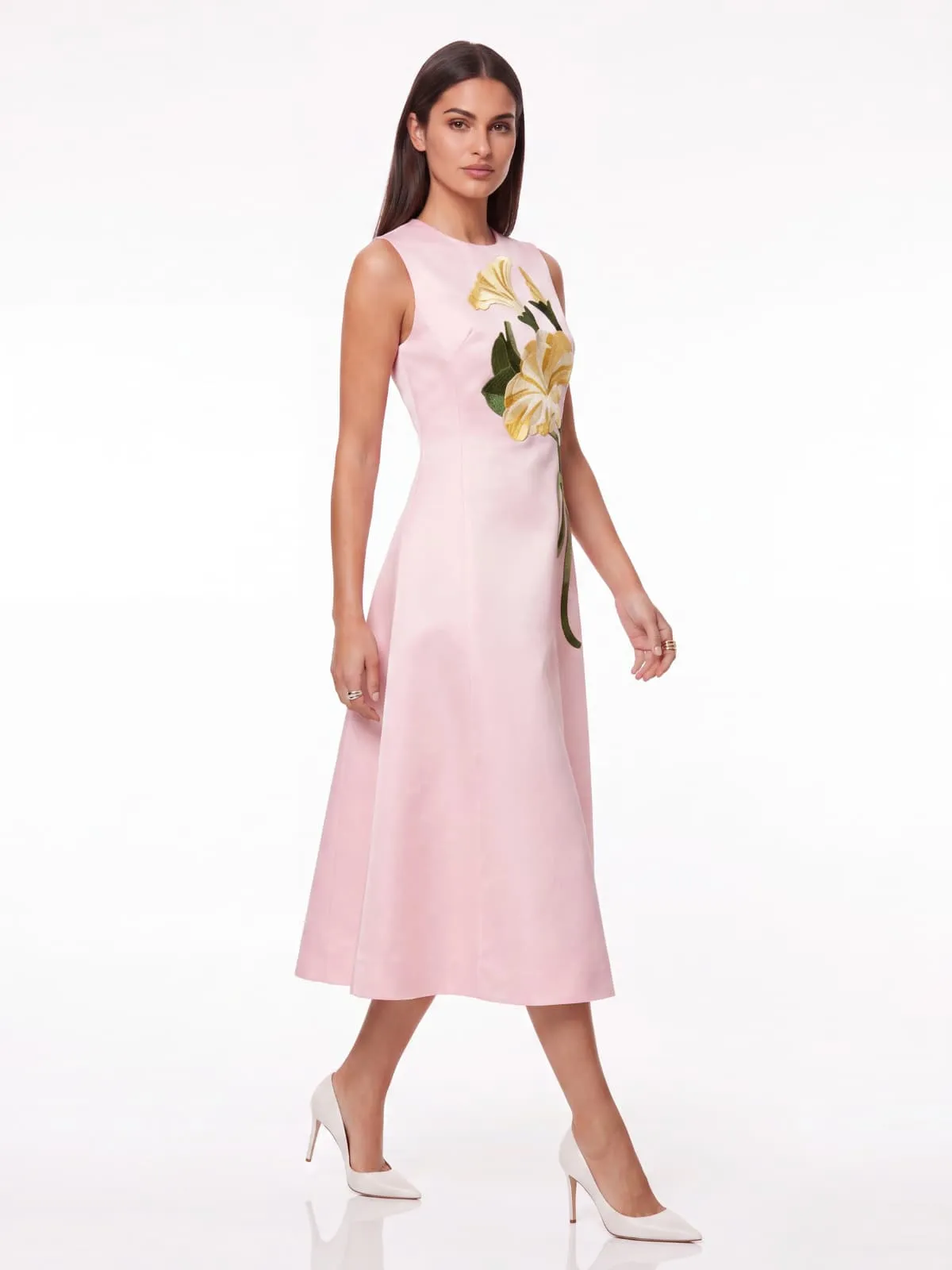 Daryne Sleeveless Flower Midi Dress sold by Mew Mews product image thumbnail 4