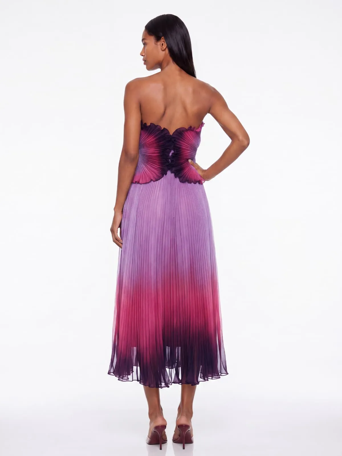 Elnoque Strapless Pleated Midi Dress sold by Mew Mews product image thumbnail 5